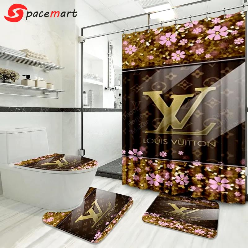Louis vuitton lv louis vuitton hypebeast bathroom sets bath mat luxury fashion brand home decor Bathroom Set