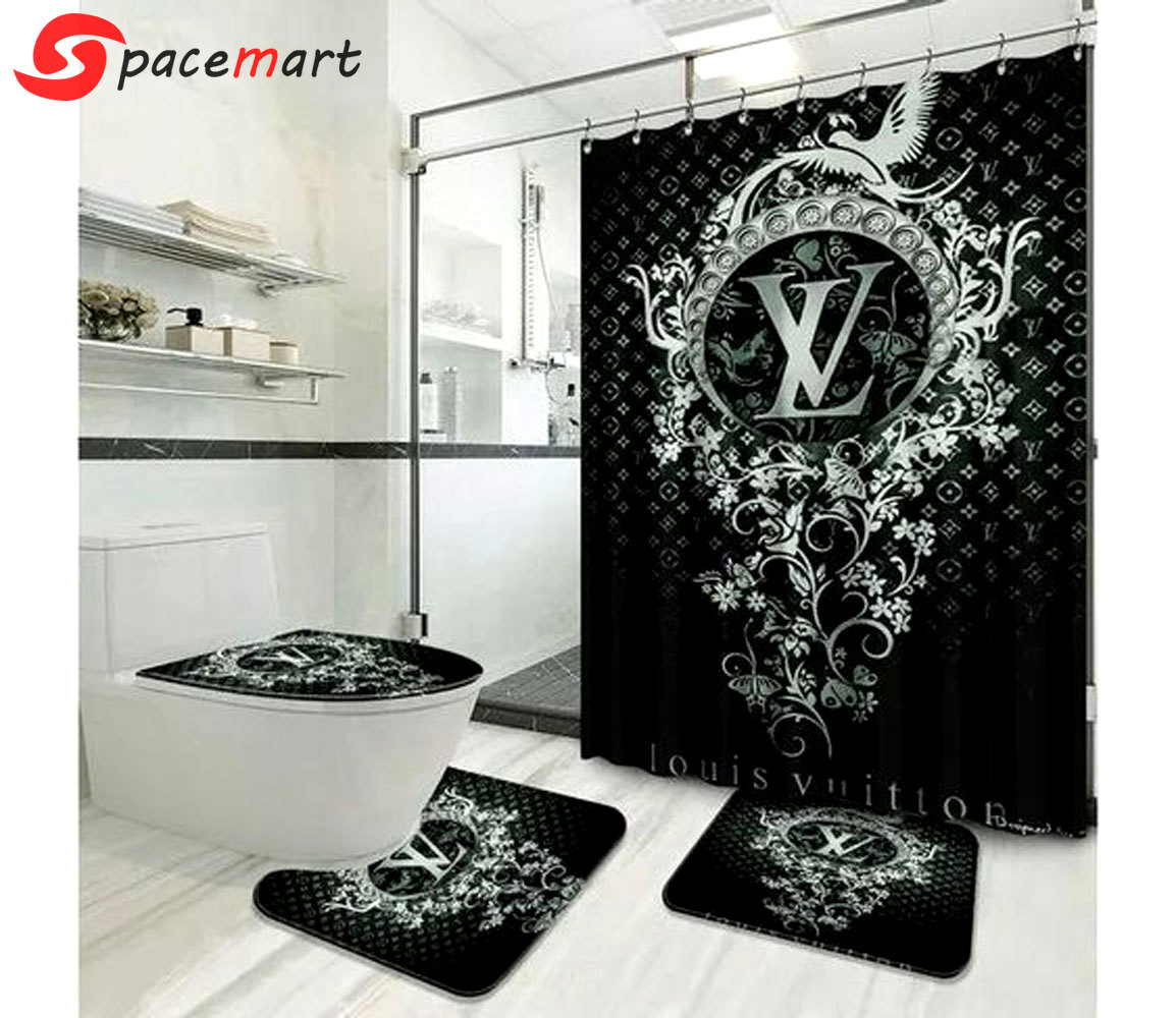 Louis vuitton lv luxury fashion brand home decor bath mat bathroom sets hypebeast Bathroom Set