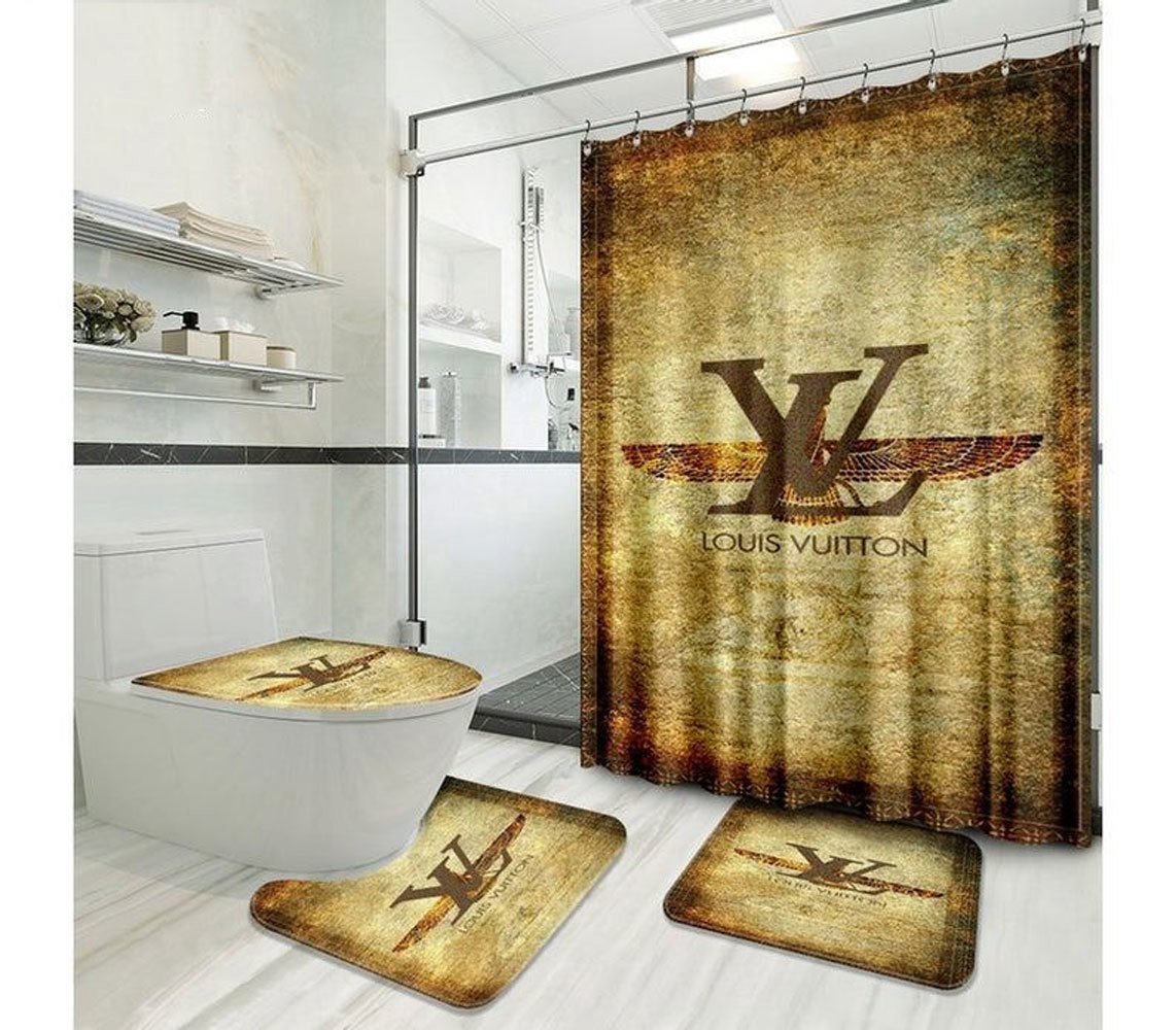 Louis vuitton lv retro vintage bathroom sets home decor luxury fashion brand bath mat hypebeast Bathroom Set