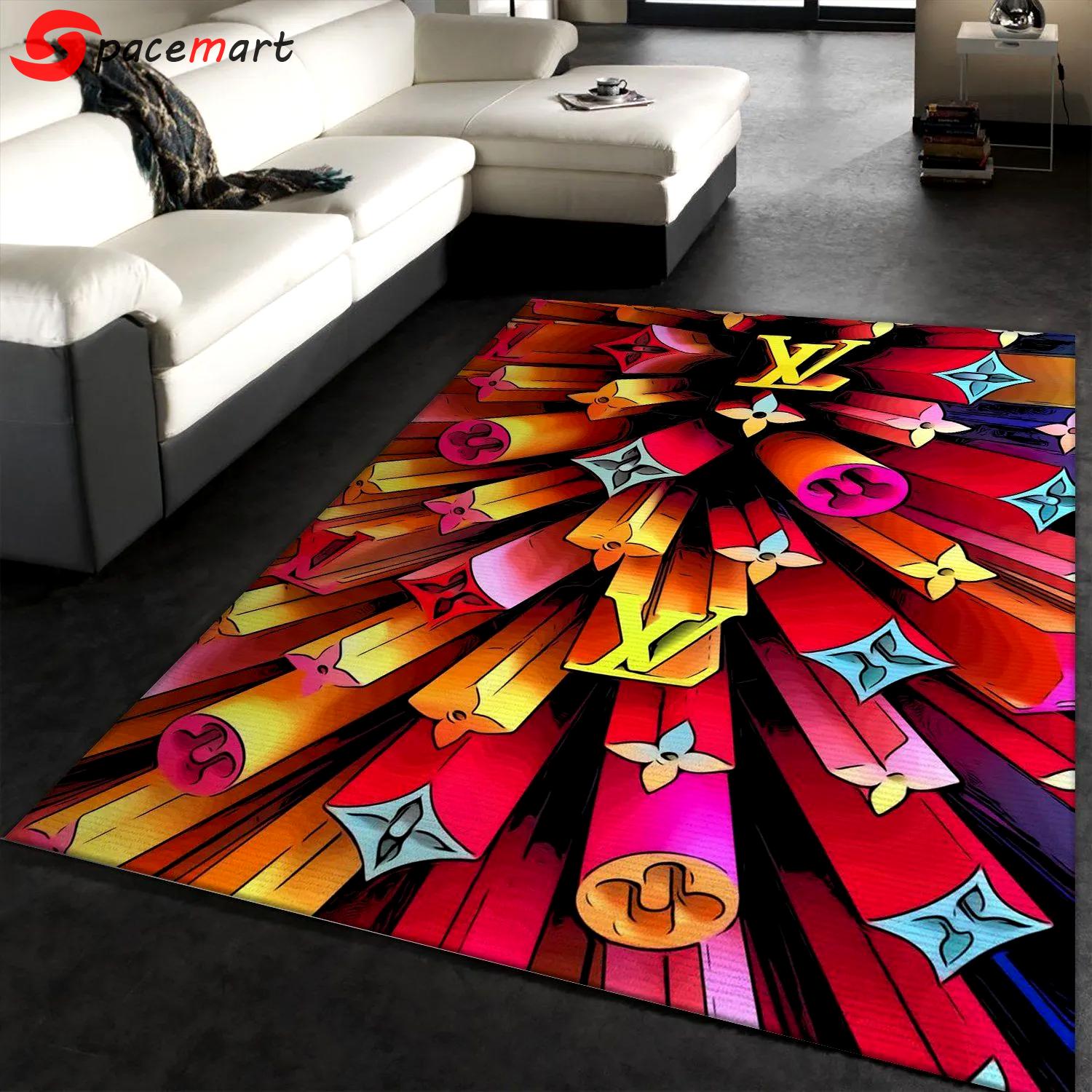 Louis vuitton s logo type 434. Upgrade Your Living Room with Luxury Home Decor: Area Carpets, Floor Decor, Door Mats, and Hot Gift Items with style a High-End Fashion Brand Rectangle Rug