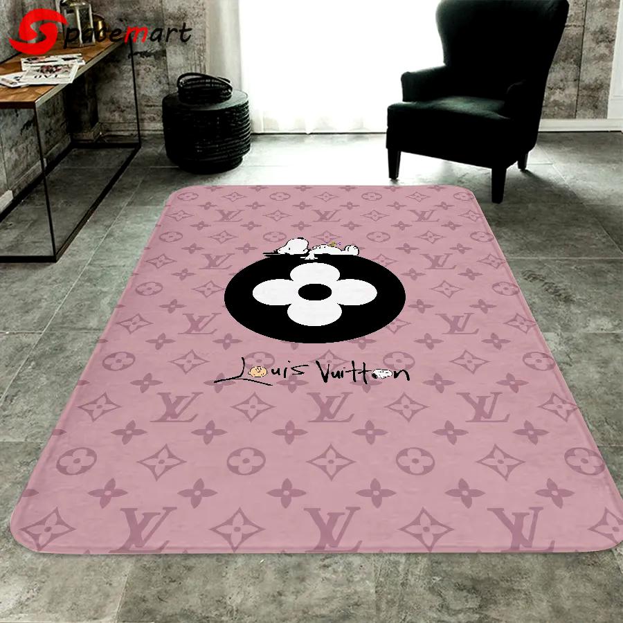 Louis vuitton snoopy pinky logo type 493. Upgrade Your Living Room with Luxury Home Decor: Area Carpets, Floor Decor, Door Mats, and Hot Gift Items with style a High-End Fashion Brand Rectangle Rug