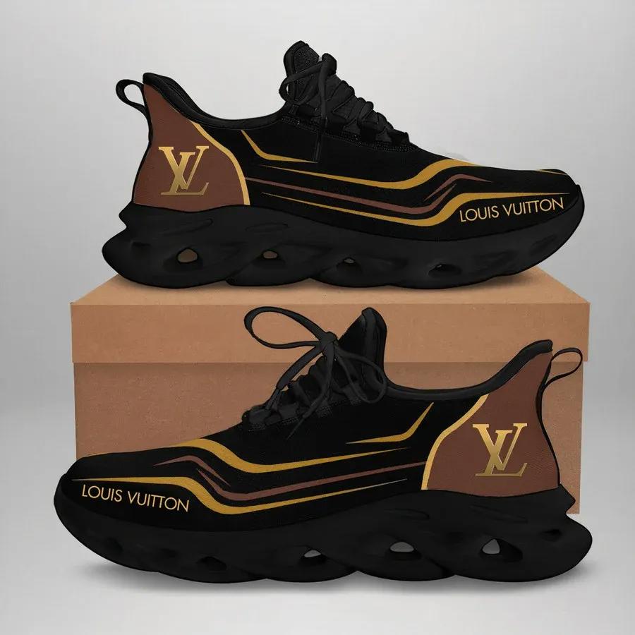Louis vuitton yellow logo black premium max soul shoes luxury brand gifts for men women Max Soul Shoes