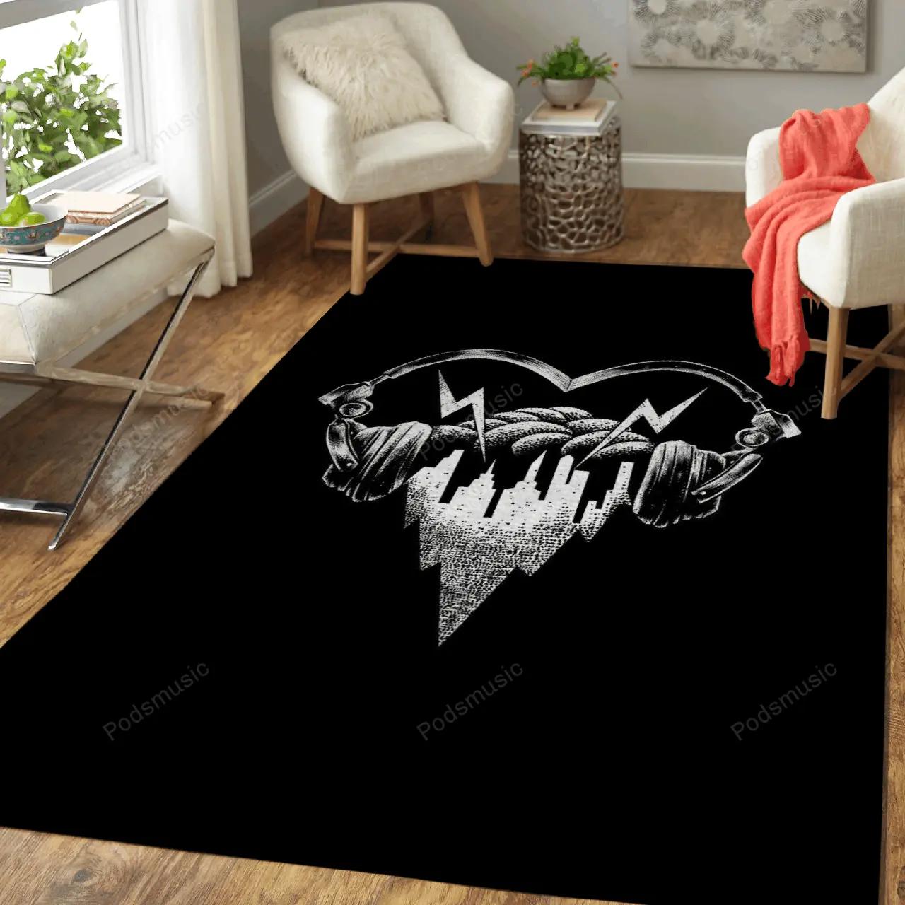 Love music music art for fans area rug living room carpet rug regtangle carpet floor decor home decor Rectangle Rug