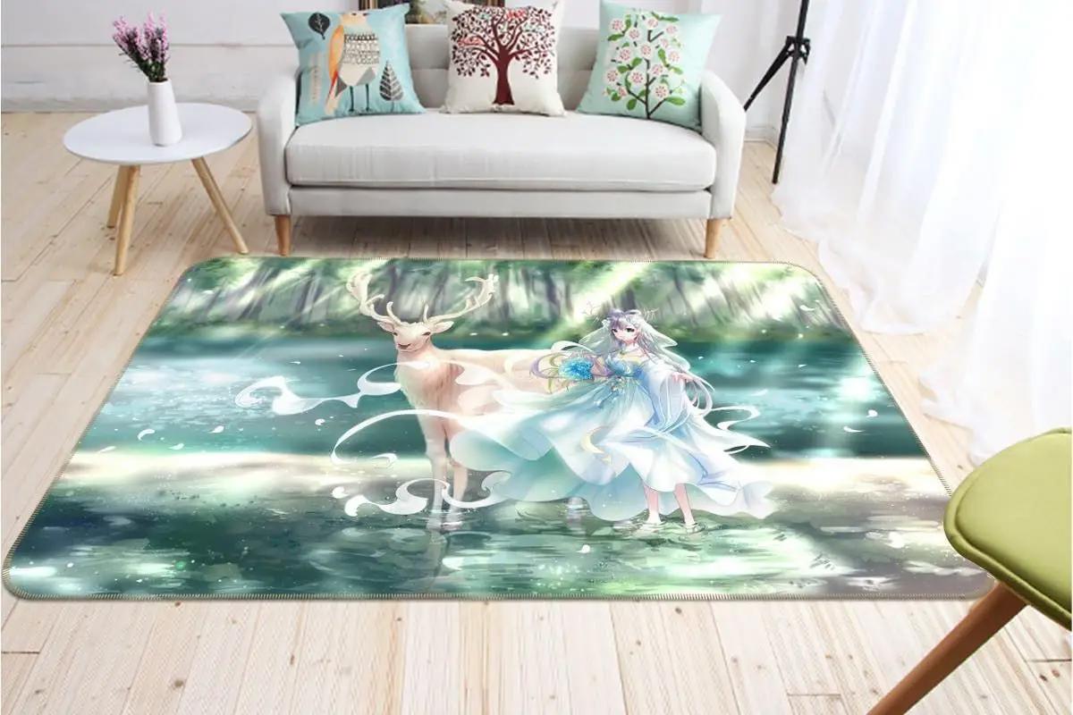 Luo tianyi anime 3 area rug living room and bed room rug rug regtangle carpet floor decor home decor Rectangle Rug