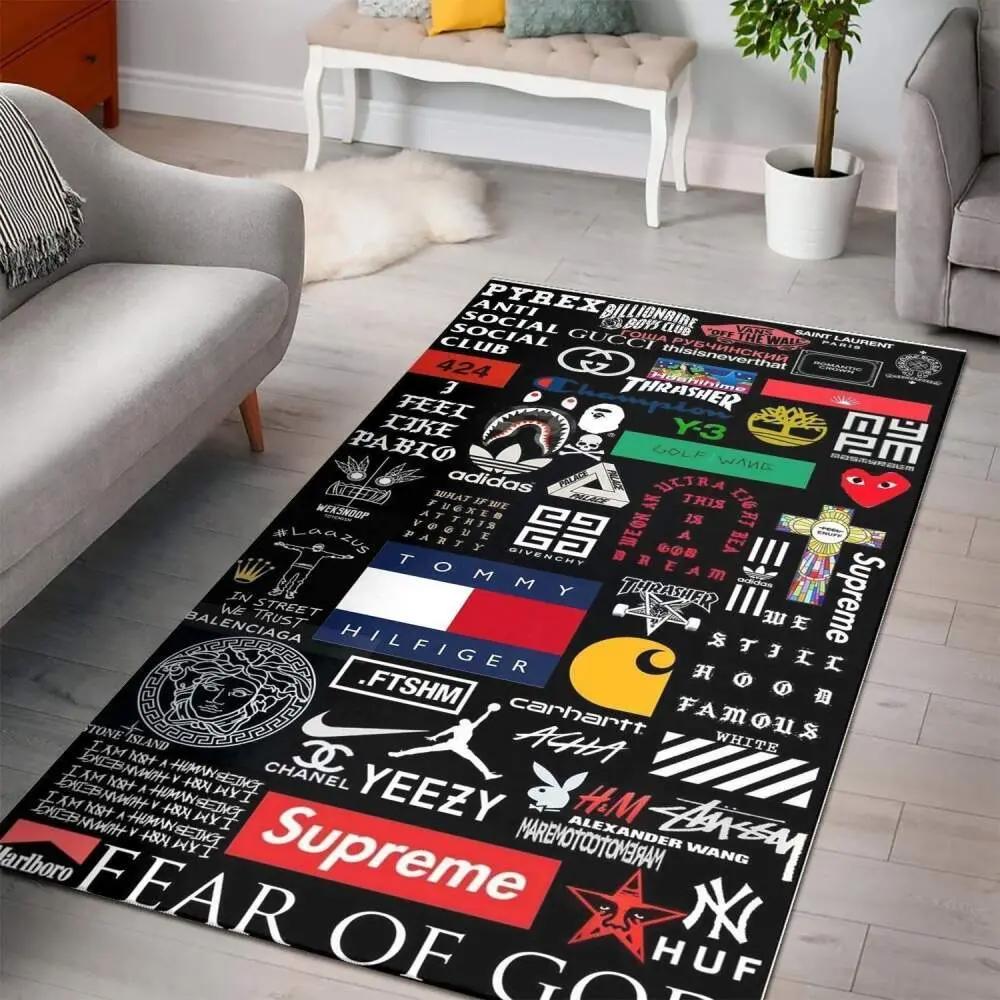 Luxurious fashion brands area rug hypebeast fashion brand living room carpet rug regtangle carpet floor decor home decor Rectangle Rug