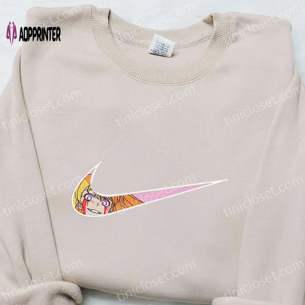 Mao amatsuka x nike swoosh anime embroidered shirt – unique gj-bu & nike inspired design Embroidered Shirt