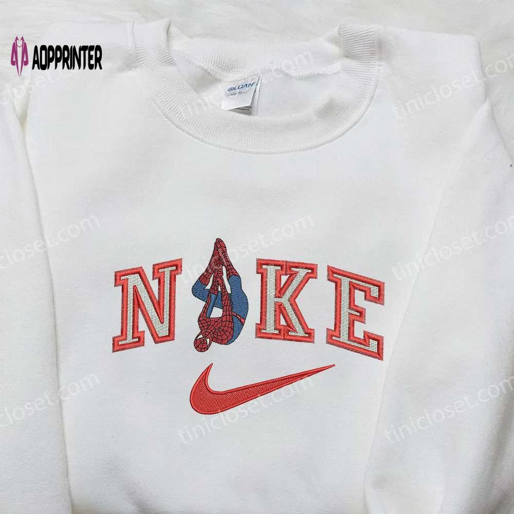 Marvel embroidered shirt hoodie & sweatshirt: nike x hanging spider-man design Embroidered Shirt