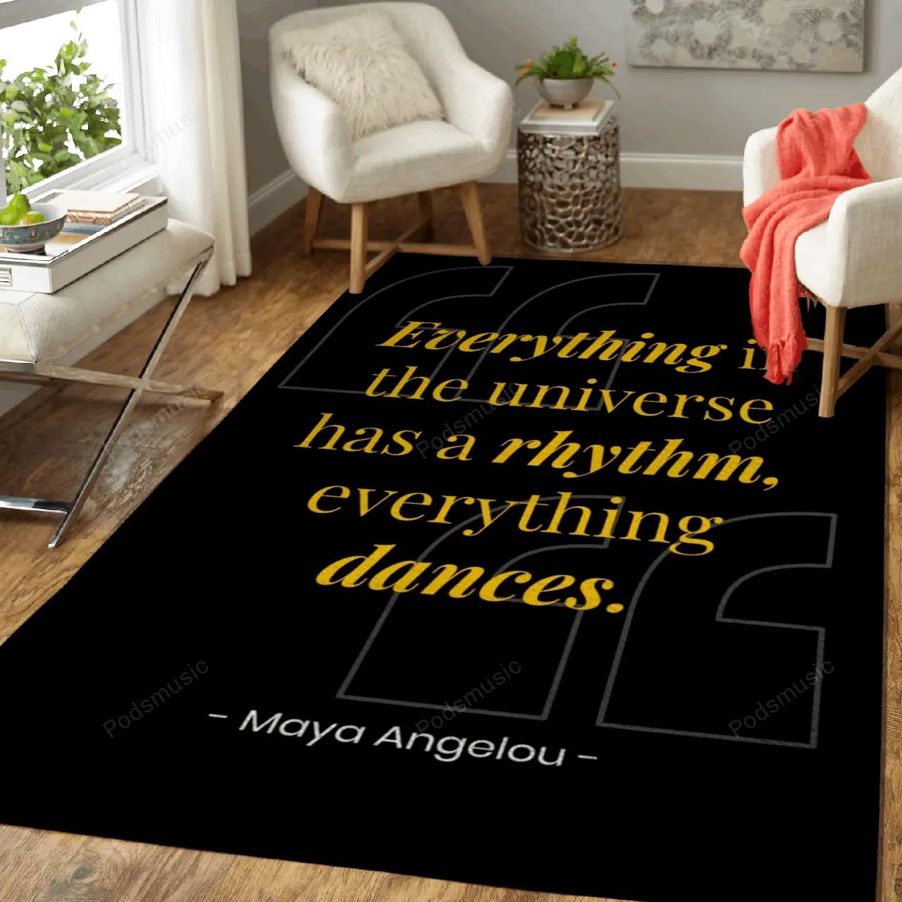 Maya angelou music inspiring quotes art for fans area rug living room carpet rug regtangle carpet floor decor home decor Rectangle Rug