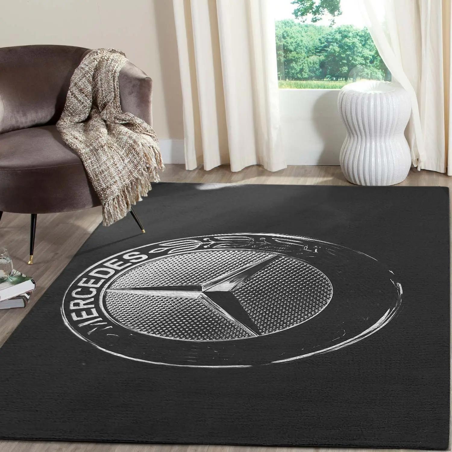 Mercedes logo supercars area rugs living room carpet fn161201 rug regtangle carpet floor decor home decor Rectangle Rug