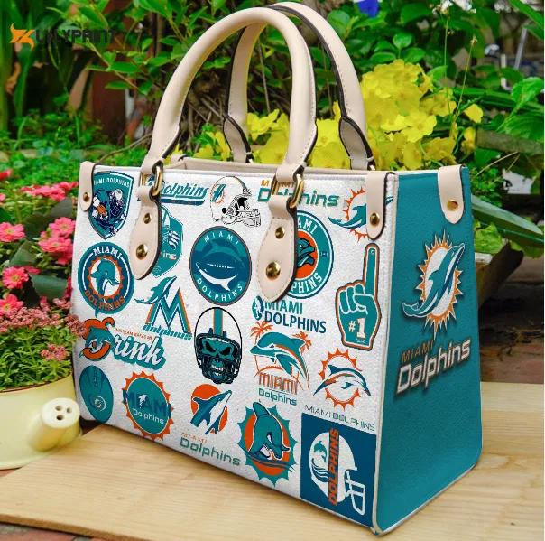 Miami dolphins leather handbag gift for women 2901 Women Leather Hand Bag