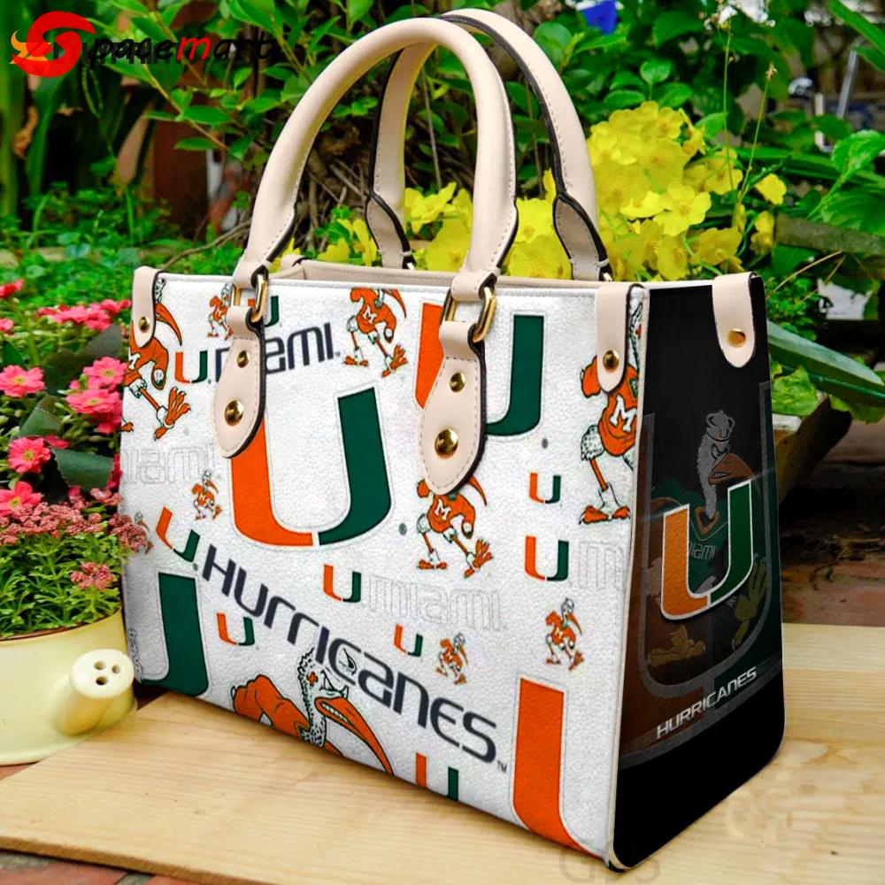 Miami hurricanes love a1 leather bag g95 1743 Women Leather Hand Bag