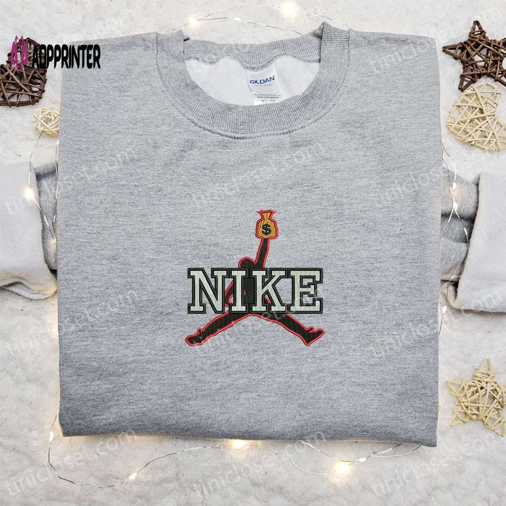 Michael jordan x nike embroidered t-shirt: best nike inspired gift for him Embroidered Shirt