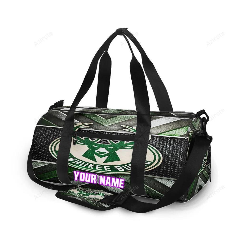 Milwaukee bucks emblem v38 personalized name travel bag gym bag 16 Travel Bag
