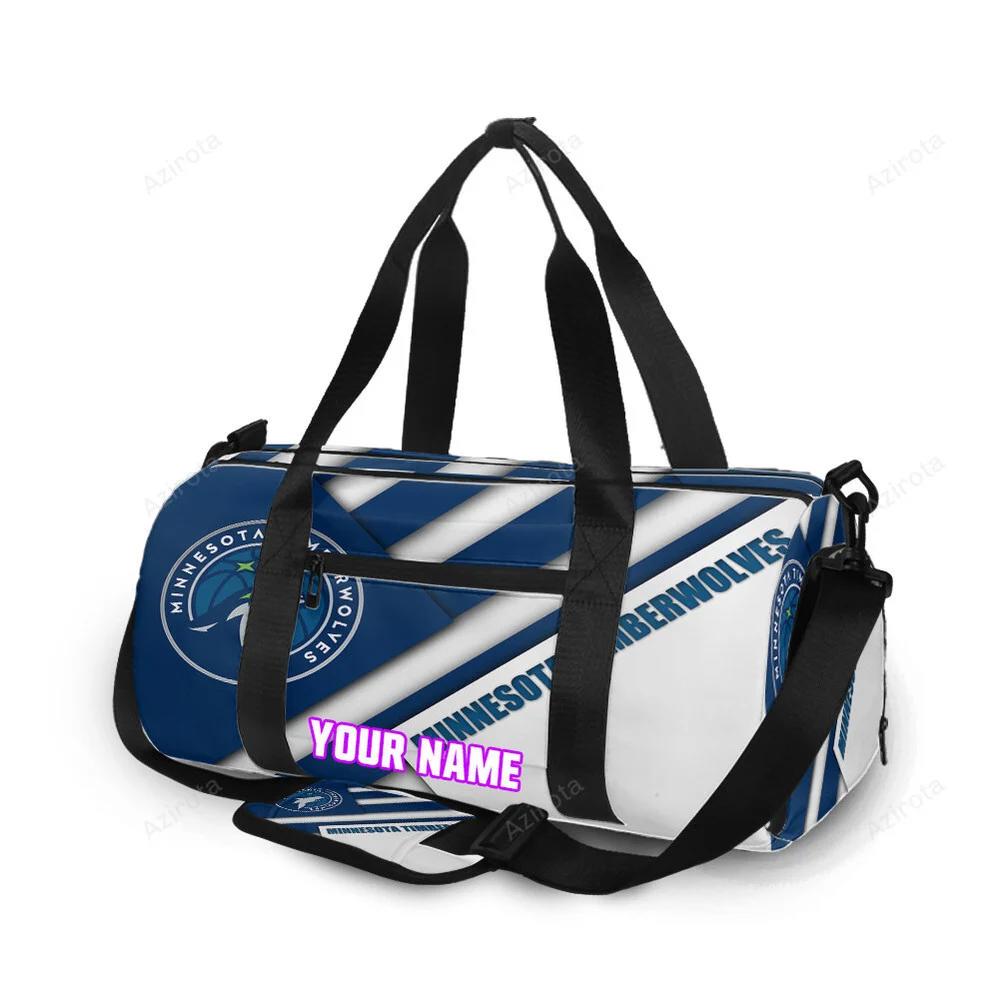 Minnesota timberwolves emblem v11 personalized name travel bag gym bag 425 Travel Bag