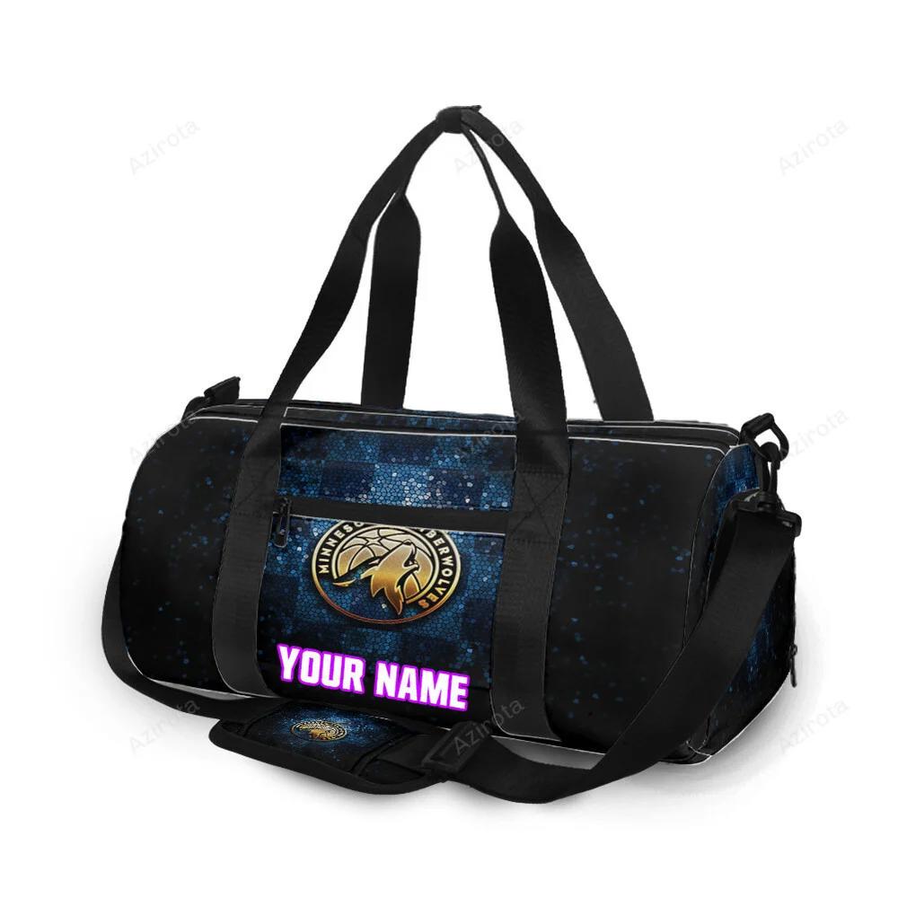 Minnesota timberwolves emblem v26 personalized name travel bag gym bag 218 Travel Bag