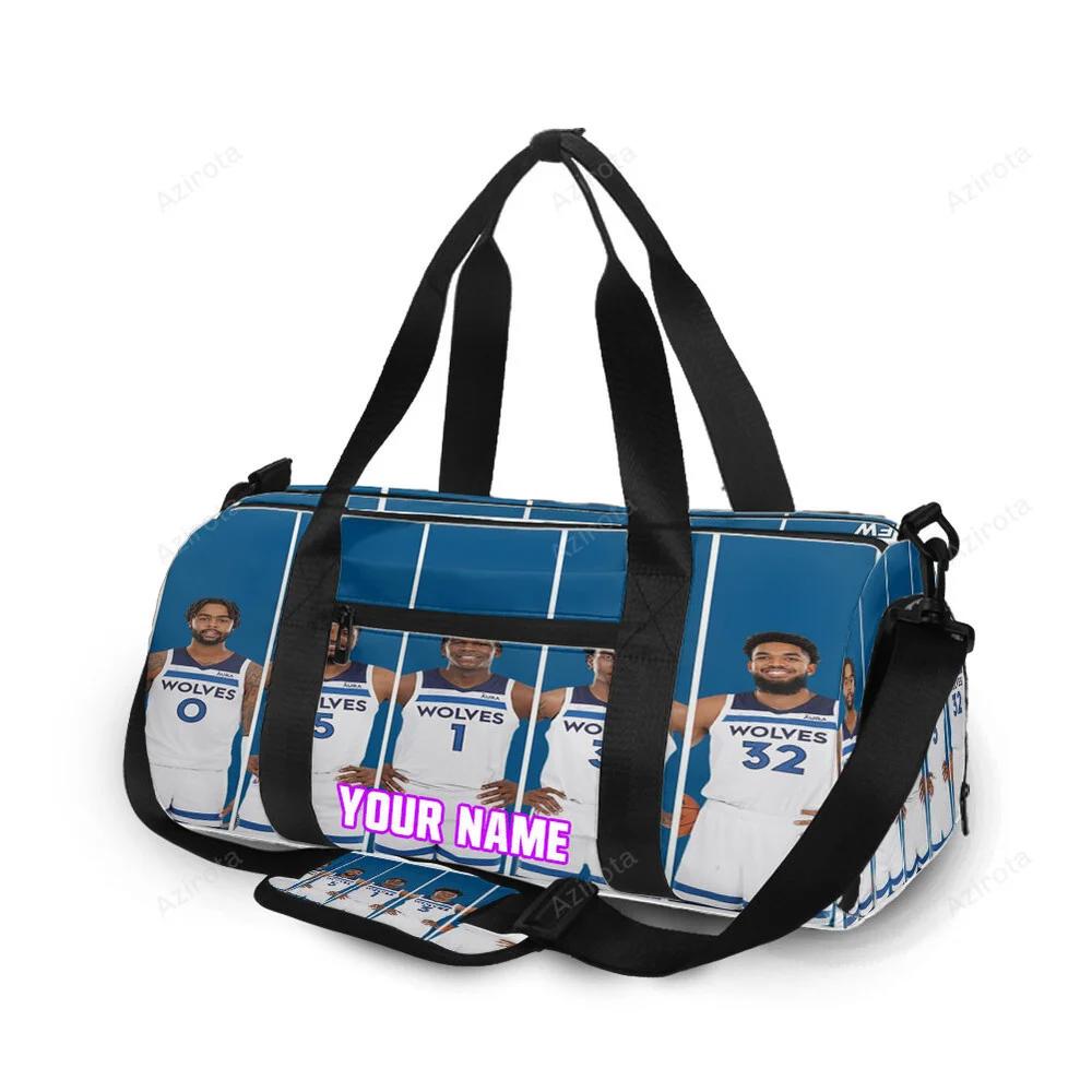 Minnesota timberwolves players v37 personalized name travel bag gym bag 1322 Travel Bag
