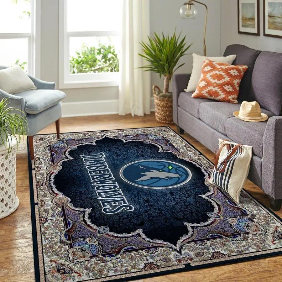 Minnesota timberwolves rug nba team logo living room rug regtangle carpet v5552 Rectangle Rug