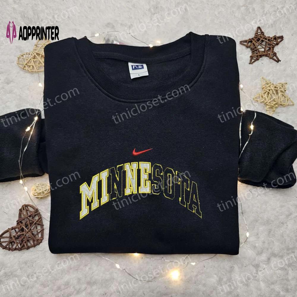 Minnesota x nike swoosh hoodie & shirt: best gift ideas with nike-inspired embroidery Embroidered Shirt