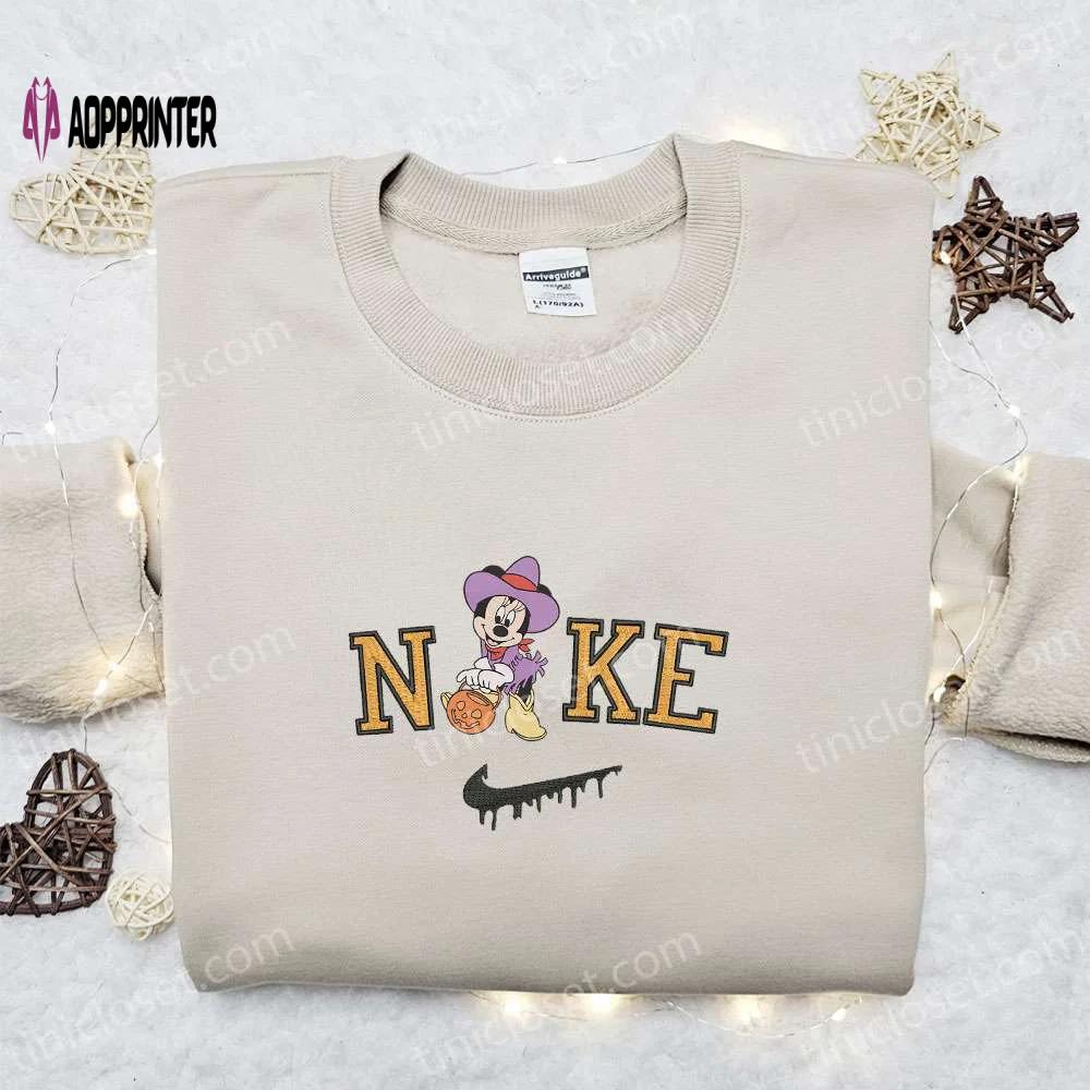 Minnie cowboy halloween x nike embroidered sweatshirt – disney characters shirt: best halloween gift ideas Embroidered Shirt