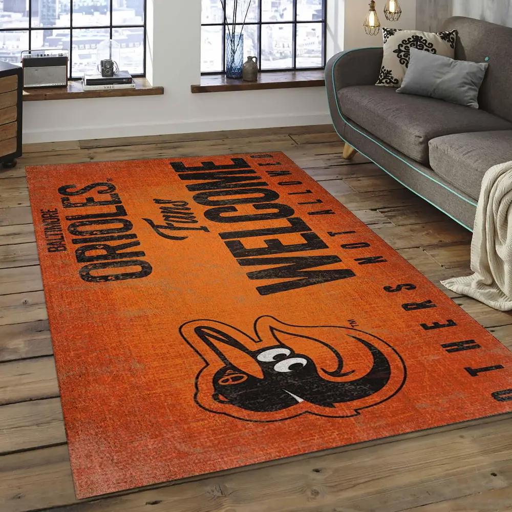 Mlb baltimore orioles baseball team logo rectangle area bo38 Rectangle Rug