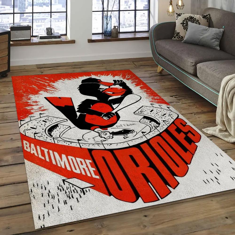 Mlb baltimore orioles baseball team logo rectangle area bo51 Rectangle Rug