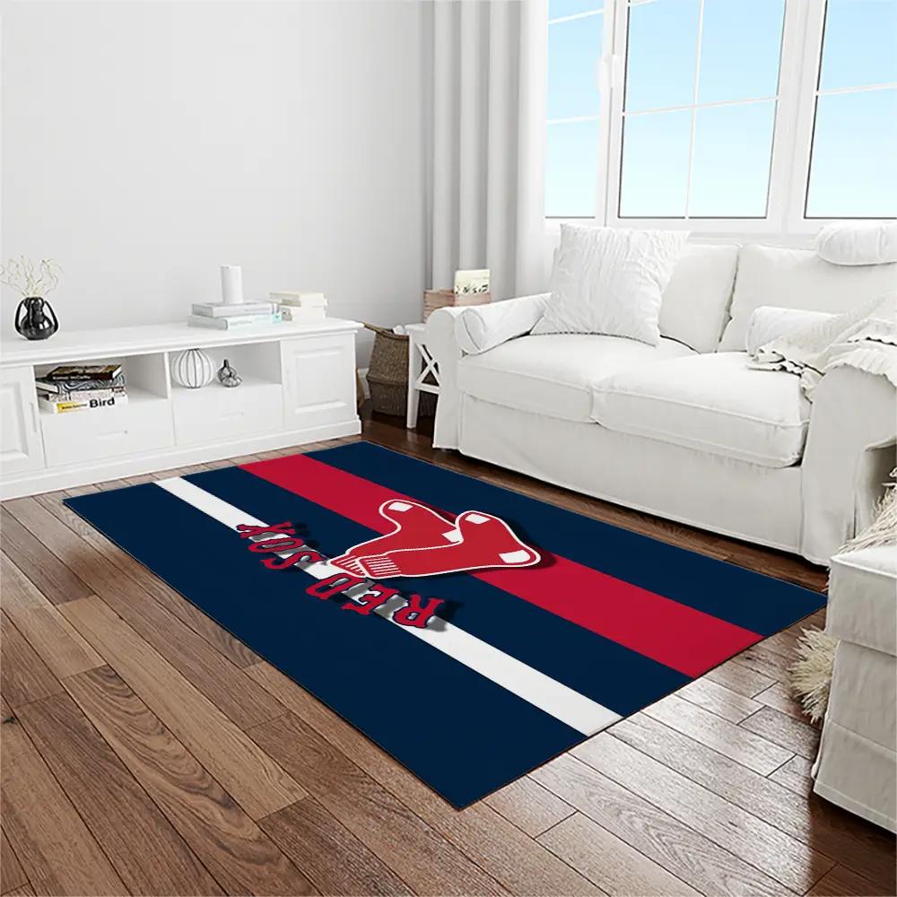 Mlb boston red sox baseball team logo rectangle area rug brs43 Rectangle Rug