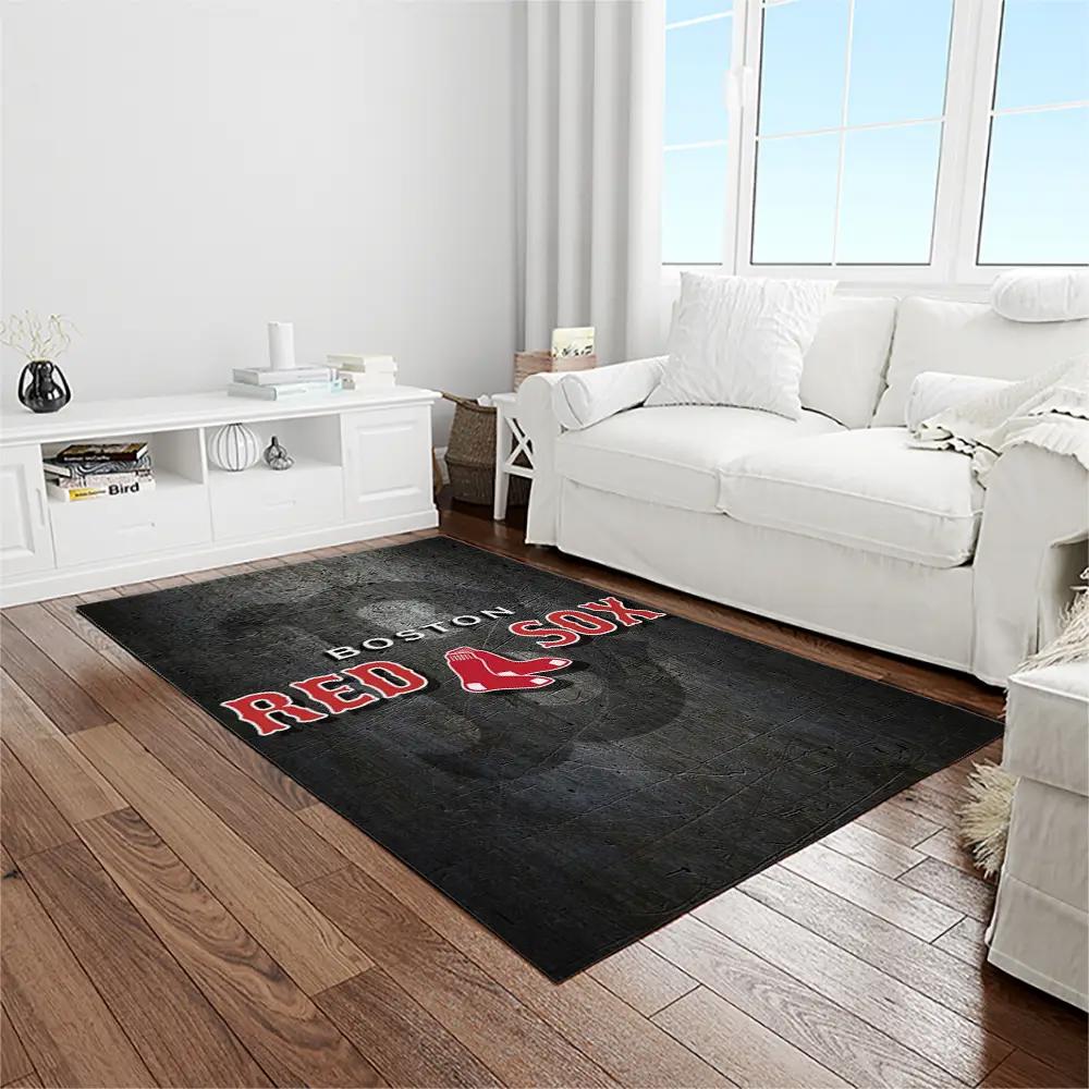 Mlb boston red sox baseball team logo rectangle area rug brs44 Rectangle Rug