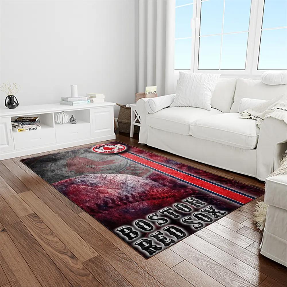 Mlb boston red sox baseball team logo rectangle area rug brs48 Rectangle Rug