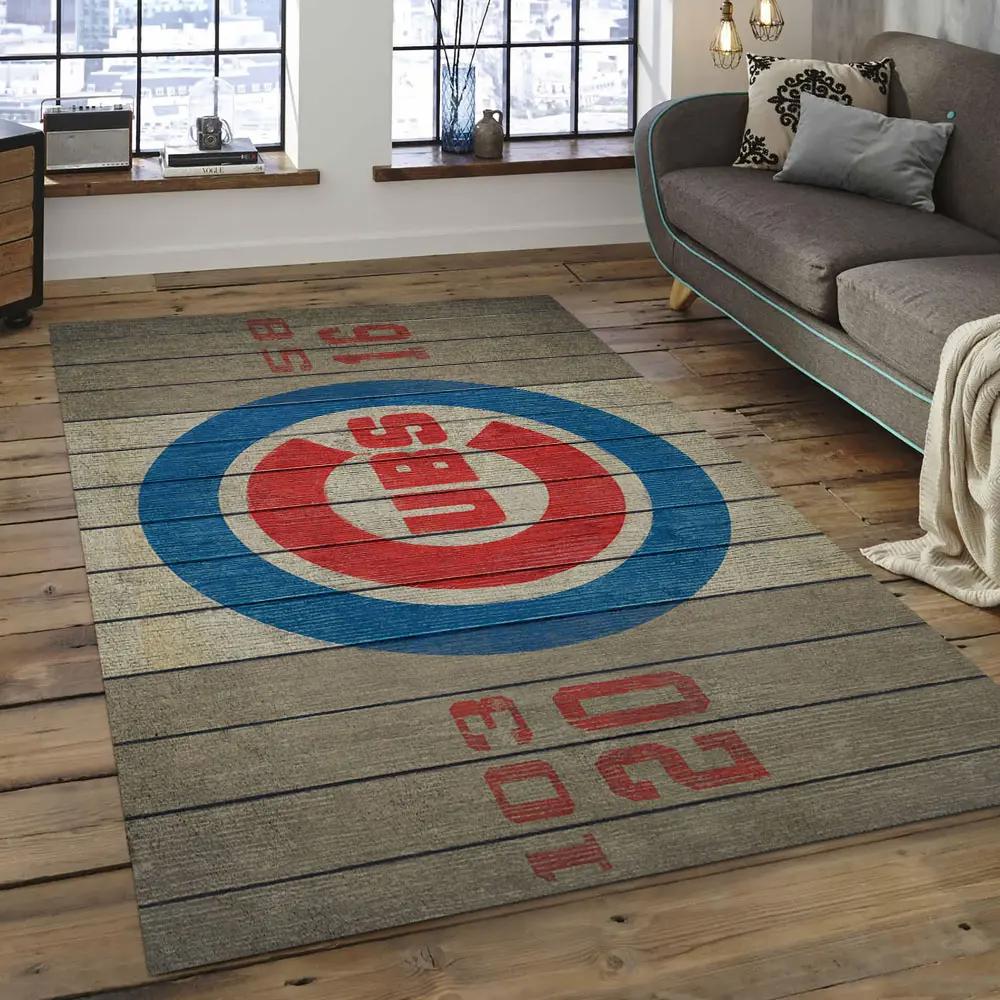 Mlb chicago cubs baseball team logo rectangle area cc38 Rectangle Rug