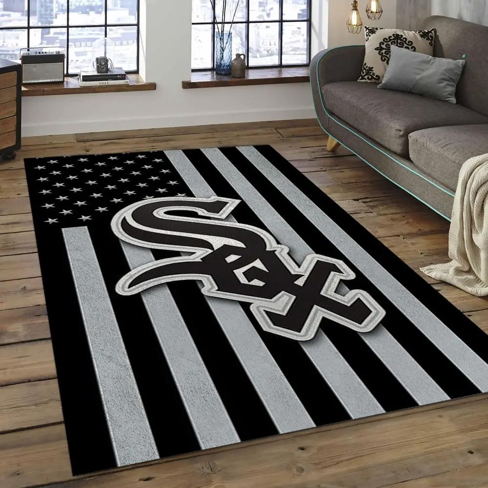 Mlb chicago white sox baseball team logo rectangle area cws04 Rectangle Rug