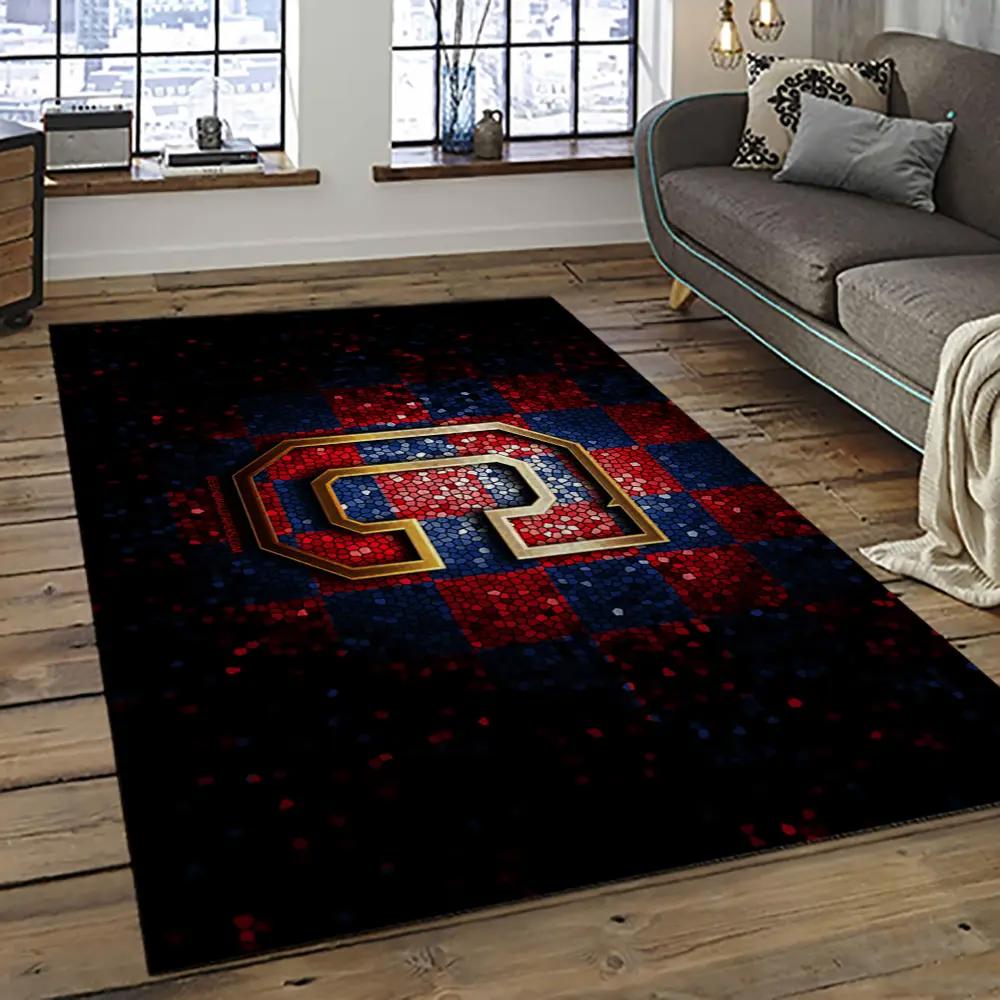 Mlb cleveland indians baseball team logo sport carpet rectangle area rug for living room ci39 Rectangle Rug