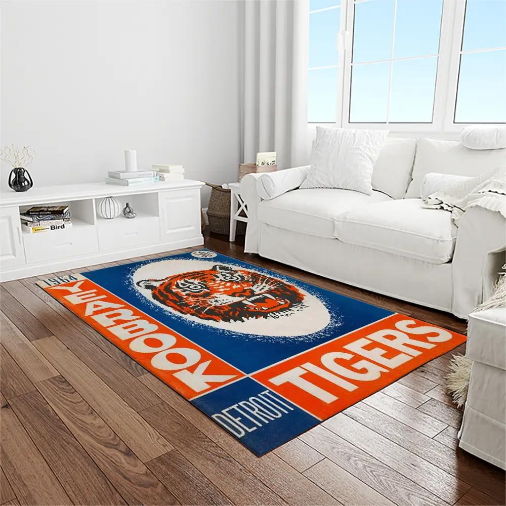 Mlb detroit tigers baseball team logo rectangle area rug dt50 Rectangle Rug