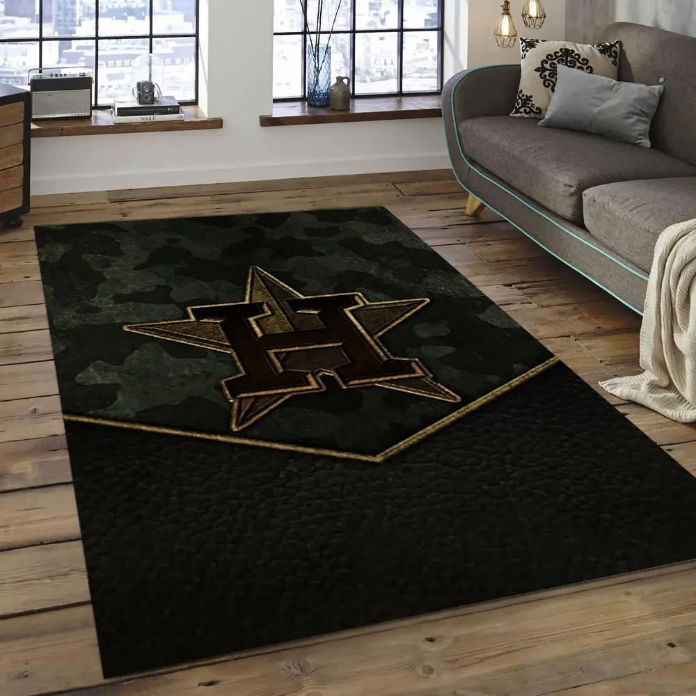 Mlb houston astros baseball team logo rectangle area ha46 Rectangle Rug
