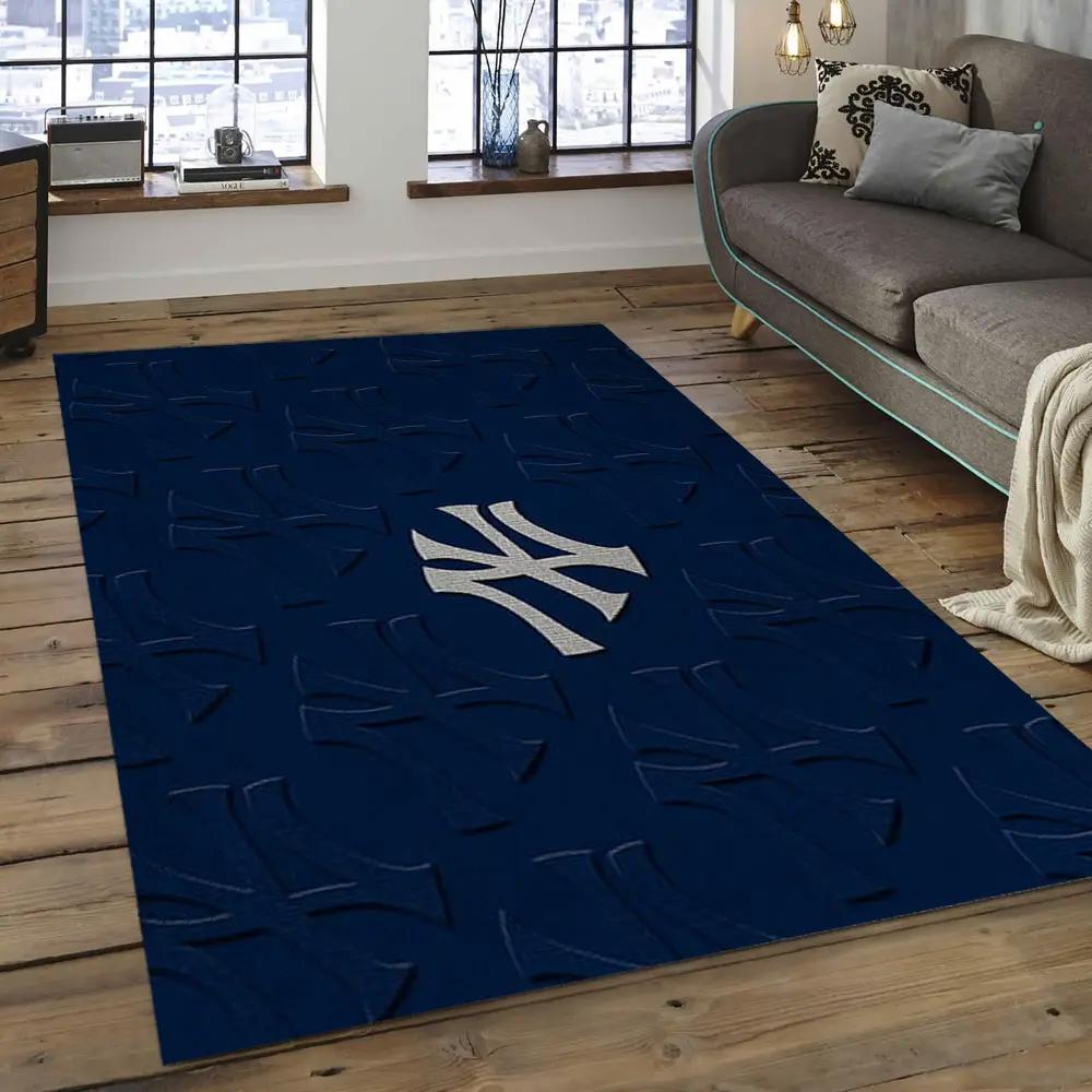 Mlb new york yankees baseball team logo rectangle area nyy10 Rectangle Rug