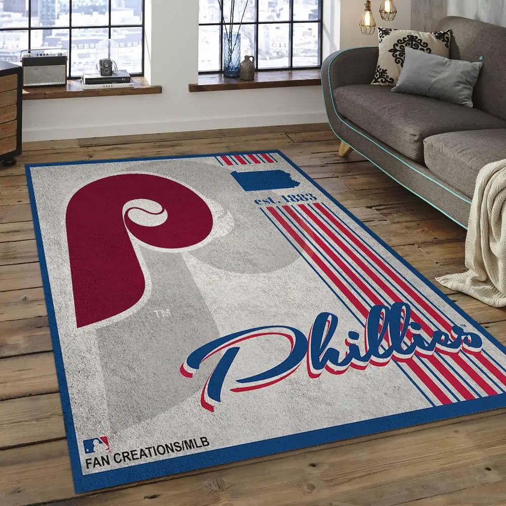 Mlb philadelphia phillies baseball team logo rectangle area pp13 Rectangle Rug