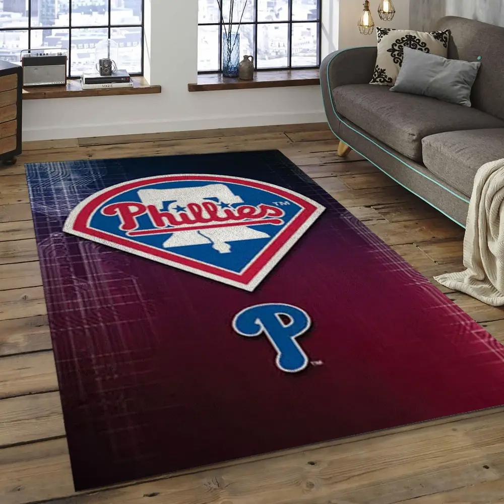 Mlb philadelphia phillies baseball team logo rectangle area pp16 Rectangle Rug
