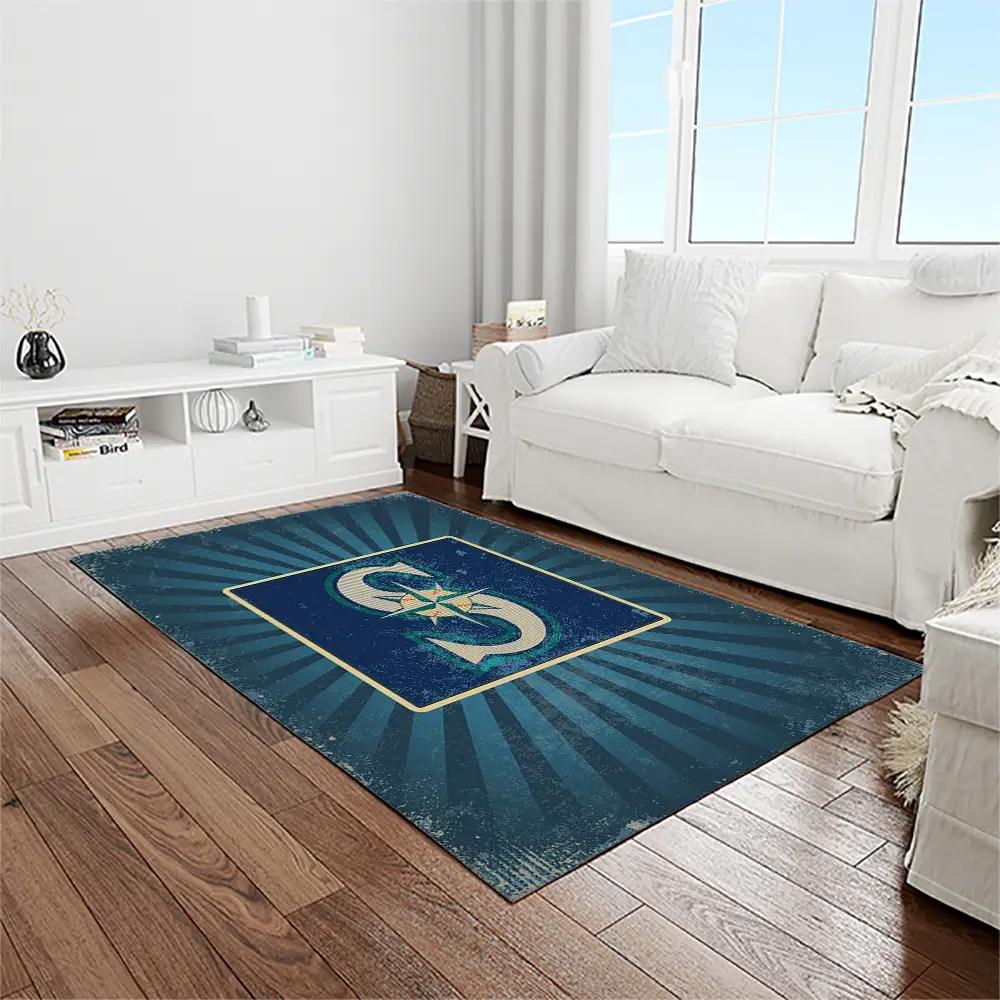 Mlb seattle mariners baseball team logo rectangle area rug sm41 Rectangle Rug