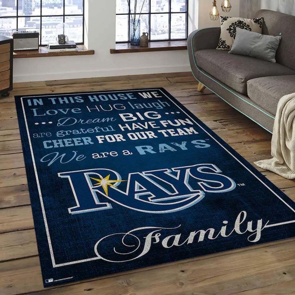 Mlb tampa bay rays baseball team logo rectangle area tbr18 Rectangle Rug