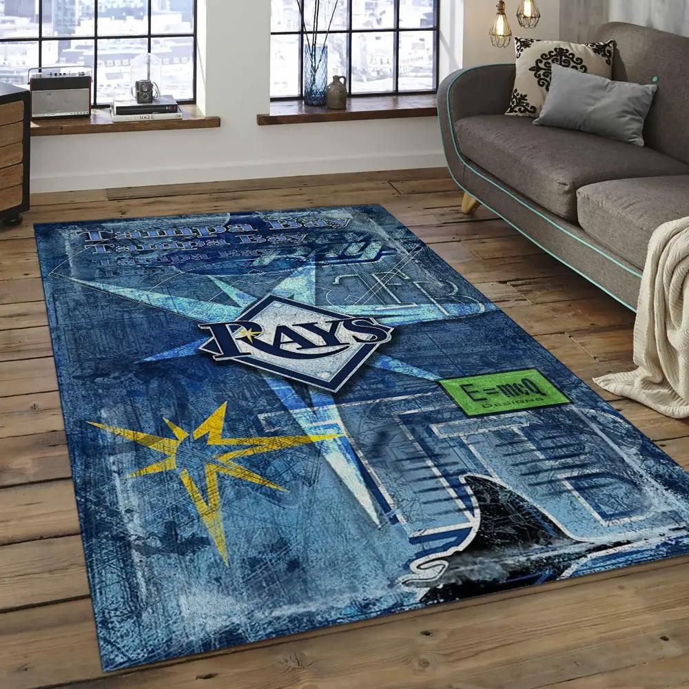 Mlb tampa bay rays baseball team logo rectangle area tbr23 Rectangle Rug