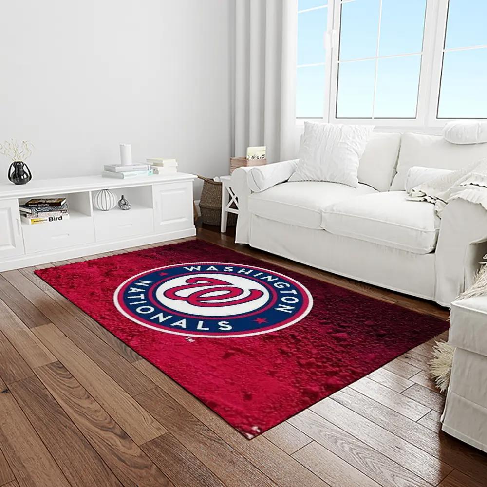 Mlb washington nationals baseball team logo rectangle area rug wn38 Rectangle Rug