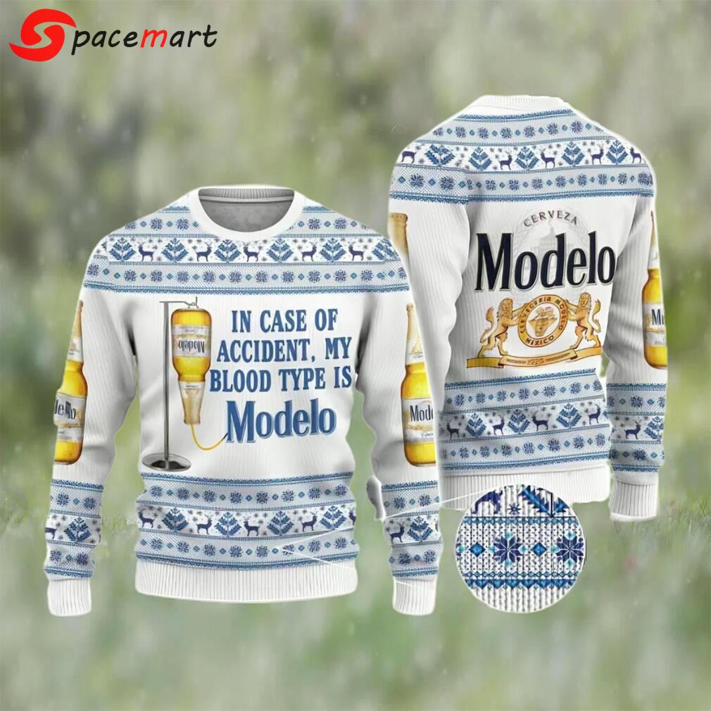 Modelo beer ugly christmas sweater, faux wool sweater, gifts for beer lovers, international beer day, best christmas gifts for 2022 ? prinvity Christmas Ugly Sweater