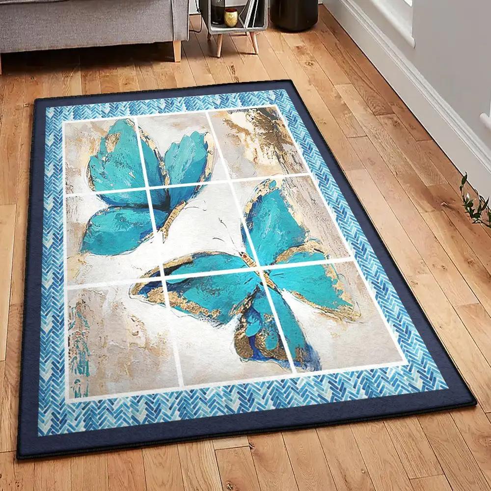 Monarch indoor outdoor rugs, butterfly watercolor beautiful butterfly rug Rectangle Rug