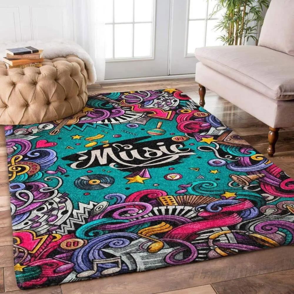 Music rug rcdd81f24376 area rug living room carpet rug regtangle carpet floor decor home decor Rectangle Rug