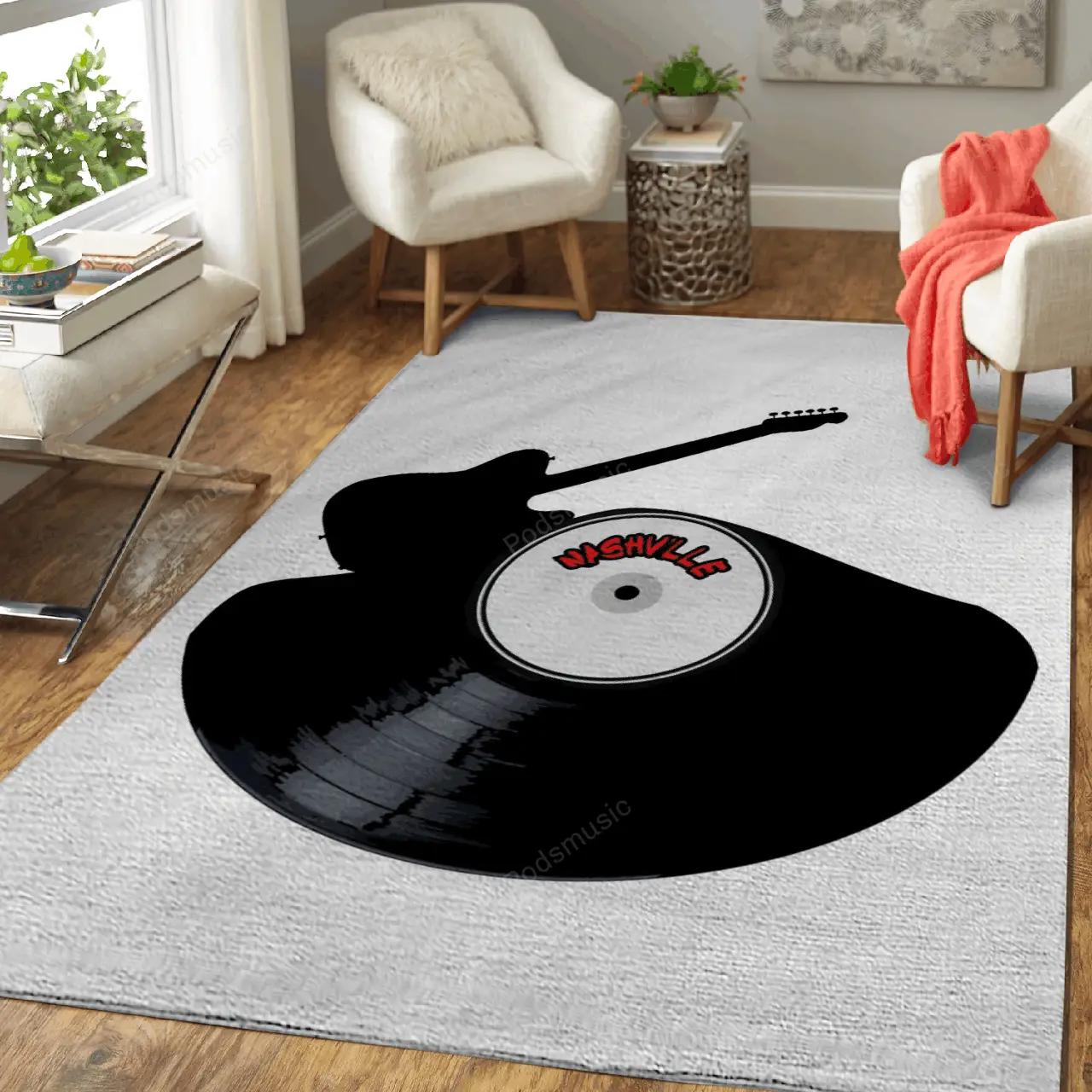 Nashville country music musical art for fans area rug living room carpet rug regtangle carpet floor decor home decor Rectangle Rug
