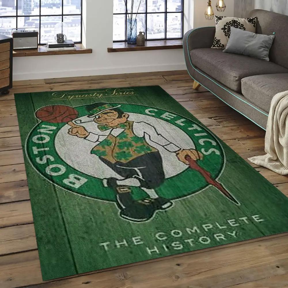 Nba boston celtics basketball legend team logo rectangle area bc45 Rectangle Rug