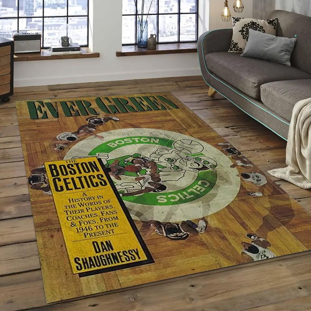 Nba boston celtics basketball legend team logo rectangle area bc49 Rectangle Rug