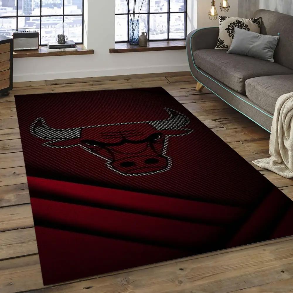 Nba chicago bulls basketball legend team logo rectangle area cb13 Rectangle Rug