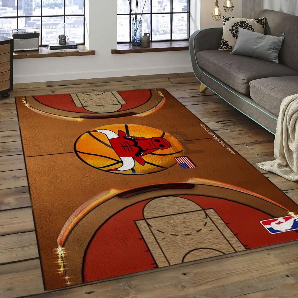 Nba chicago bulls basketball legend team logo rectangle area cb52 Rectangle Rug
