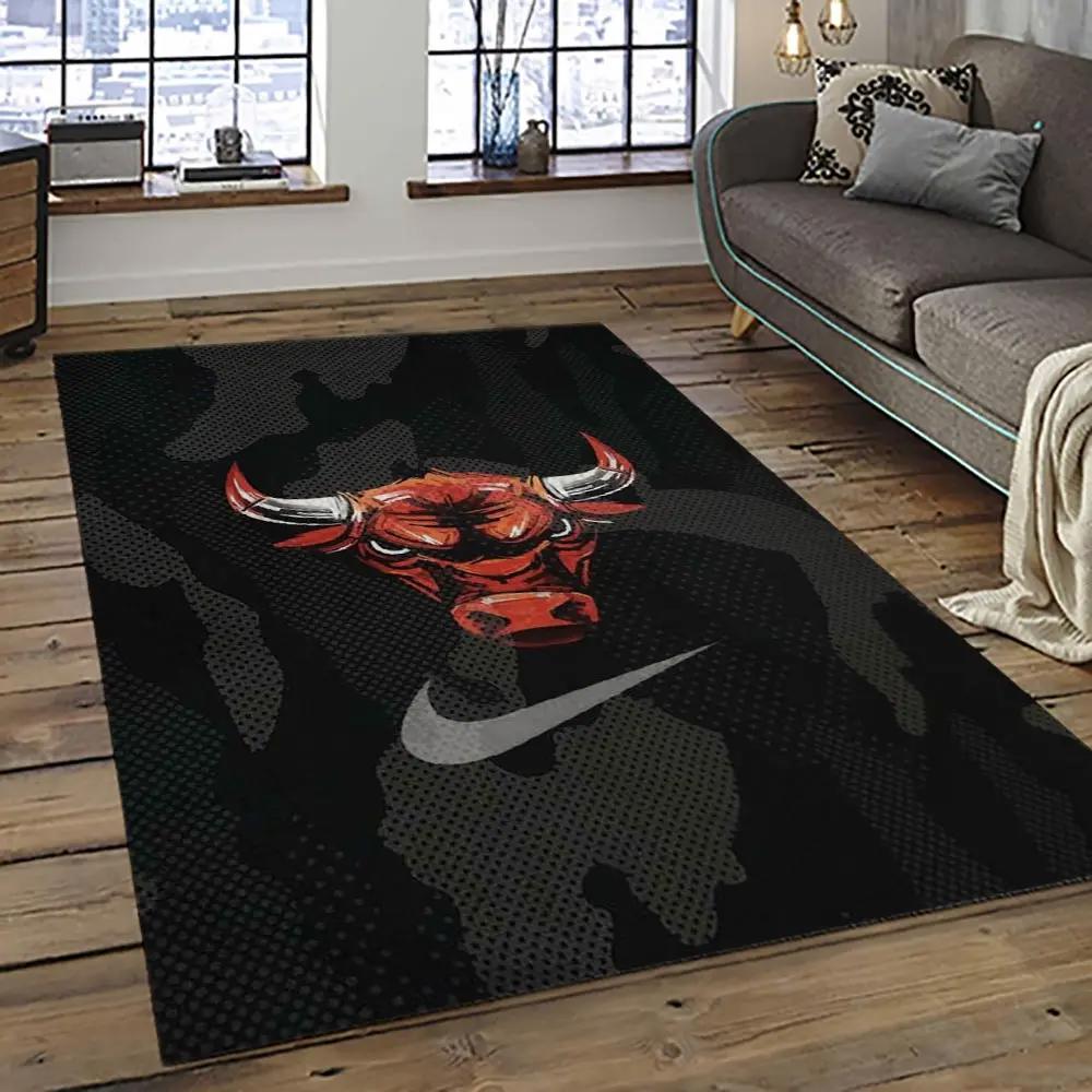 Nba chicago bulls basketball team logo sport carpet area rug home decor best gift for friends cb65 Rectangle Rug