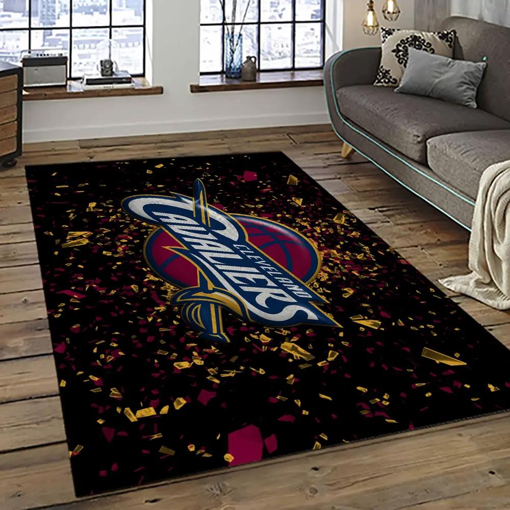 Nba cleveland cavaliers basketball team logo sport carpet rectangle area rug for living room cca11 Rectangle Rug